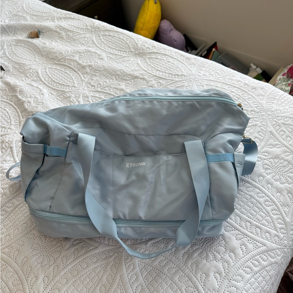 Etronik Light Blue Duffel Bag